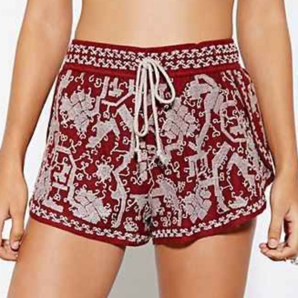 Urban Outfitters Ecote Embroidered Drawstring Shorts